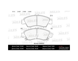 Колодки тормозные передние к-кт для Honda Logo GA 1999-2003 новый