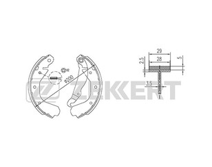 Колодки барабанные к-кт для Opel Kadett D 1981-1984 новый