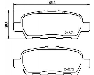 Колодки тормозные задние дисковые к-кт для Nissan Maxima QX34 USA 2004-2008 новый