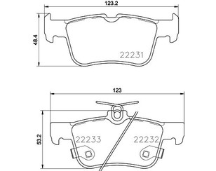 Колодки тормозные задние дисковые к-кт для Ford Mondeo V 2015> новый
