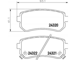 Колодки тормозные задние дисковые к-кт для Hyundai ix35/Tucson 2010-2015 новый