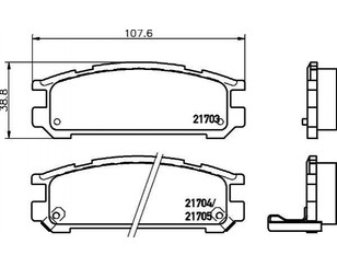 Колодки тормозные задние дисковые к-кт для Subaru SVX 1992-1997 новый