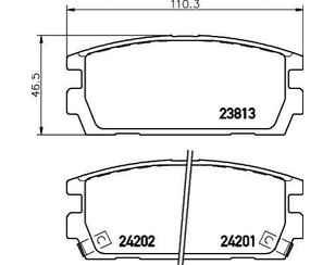 Колодки тормозные задние дисковые к-кт для Hyundai Terracan 2001-2007 новый