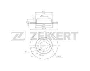 Диск тормозной задний для Seat Arosa 1997-2004 новый