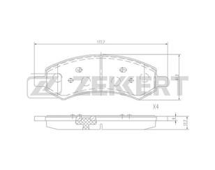 Колодки тормозные передние к-кт для Dodge Ram (DR/DH) 2001-2009 новый