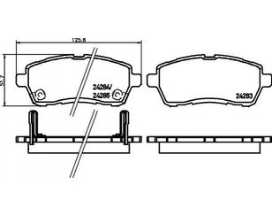 Колодки тормозные передние к-кт для Mazda Mazda 2 (DE) 2007-2014 новый