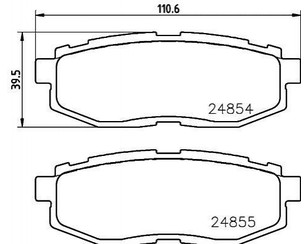 Колодки тормозные задние дисковые к-кт для Subaru Tribeca (B9) 2005-2014 новый