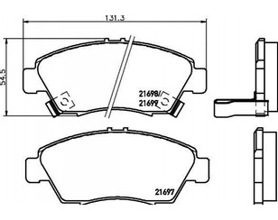 Колодки тормозные передние к-кт для Honda Logo GA 1999-2003 новый