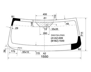 Стекло лобовое (ветровое) для Jeep Liberty (KK) 2007-2012 новый