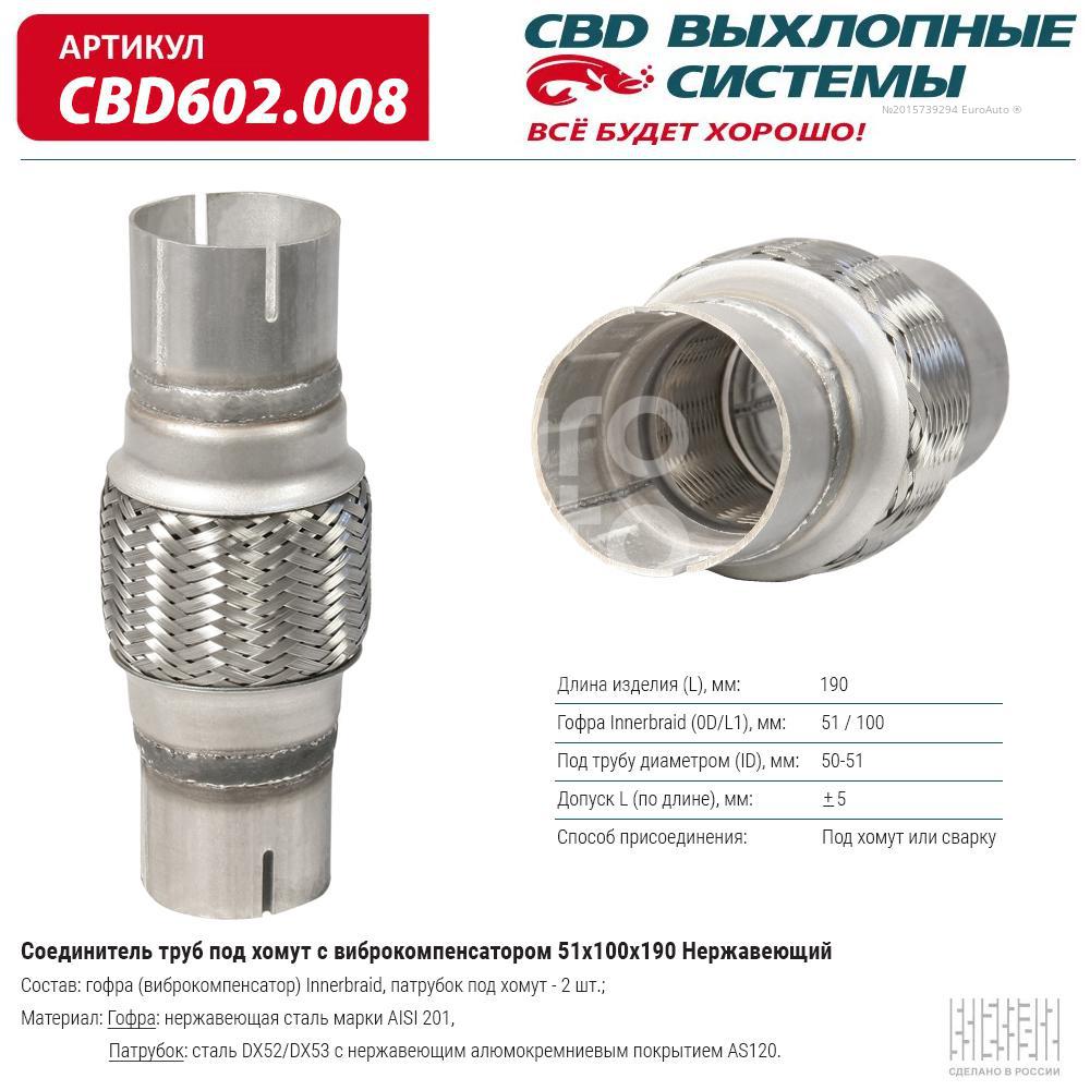 CBD602.008 CBD Гофра глушителя от производителя по спец цене купить в  Симферополе