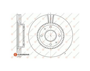 Диск тормозной передний вентилируемый для Hyundai Sonata IV (EF)/ Sonata Tagaz 2001-2012 новый