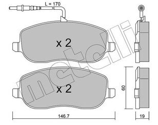 Колодки тормозные передние к-кт для Fiat Ulysse 2002-2011 новый