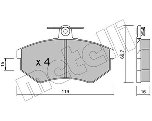 Колодки тормозные передние к-кт для VW Corrado 1988-1995 новый