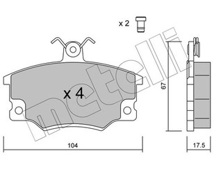 Колодки тормозные передние к-кт для Fiat Uno 1989-1995 новый