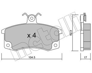 Колодки тормозные передние к-кт для VAZ 21111 1997-2009 новый