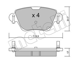 Колодки тормозные задние дисковые к-кт для Jaguar X-TYPE 2001-2009 новый