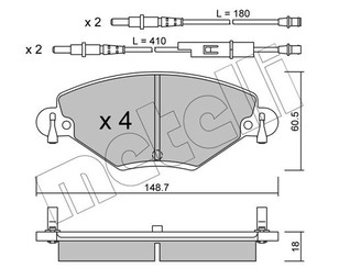 Колодки тормозные передние к-кт для Citroen C5 2001-2004 новый