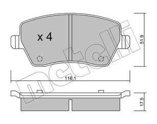 Колодки тормозные передние к-кт для Renault Modus 2004-2012 новый