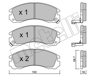 Колодки тормозные передние к-кт для Mitsubishi Outlander XL (CW) 2006-2012 новый