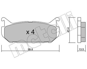 Колодки тормозные задние дисковые к-кт для Mazda MX-6 (GE6) 1991-1997 новый