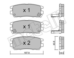 Колодки тормозные задние дисковые к-кт для Mitsubishi Space Gear 1995-2006 новый