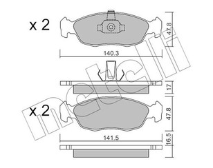 Колодки тормозные передние к-кт для Citroen Saxo 1999-2003 новый