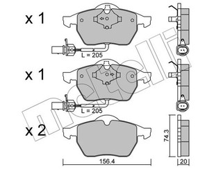 Колодки тормозные передние к-кт для Audi A6 [C5] 1997-2004 новый