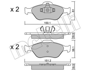 Колодки тормозные передние к-кт для Mazda 121 (ZQ) 1996-2002 новый