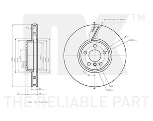 Диск тормозной передний вентилируемый левый для BMW X3 G01 2017> новый
