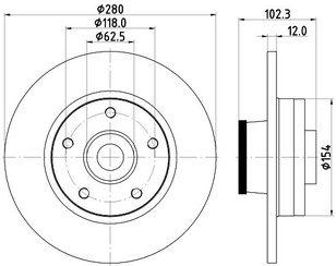 Диск тормозной задний для Nissan Primastar (X83) 2002-2014 новый