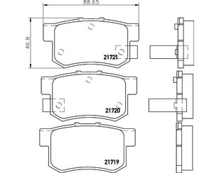 Колодки тормозные задние дисковые к-кт для Honda Shuttle/Odyssey (RA) 1994-1999 новый