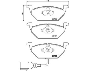 Колодки тормозные передние к-кт для VW Golf IV/Bora 1997-2005 новый