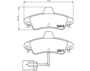 Колодки тормозные задние дисковые к-кт для Ford Mondeo I 1993-1996 новый