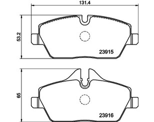 Колодки тормозные передние к-кт для Mini F56 2014> новый