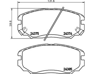 Колодки тормозные передние к-кт для Kia Soul 2009-2014 новый