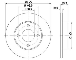 Диск тормозной задний для Audi 80/90 [B3] 1986-1991 новый