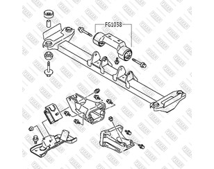 Опора двигателя задняя для Mitsubishi Pajero/Montero Sport (K9) 1997-2008 новый