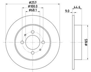 Диск тормозной задний для Nissan Almera N15 1995-2000 новый