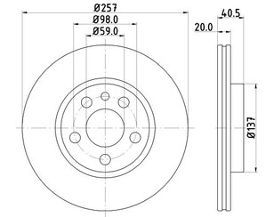 Диск тормозной передний вентилируемый для Citroen Evasion 1994-2002 новый