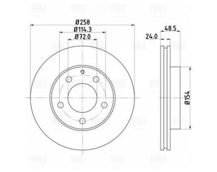 Диск тормозной передний вентилируемый для Mazda MX-6 (GE6) 1991-1997 новый