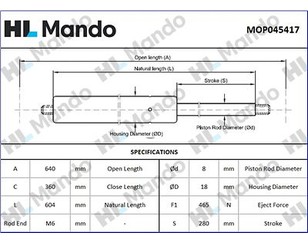 Амортизатор двери багажника для Honda Civic 5D 2006-2012 новый