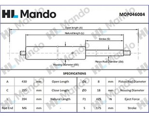 Амортизатор двери багажника для Volvo V50 2004-2012 новый