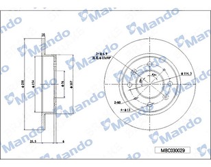 Диск тормозной задний для Kia Spectra 2001-2011 новый