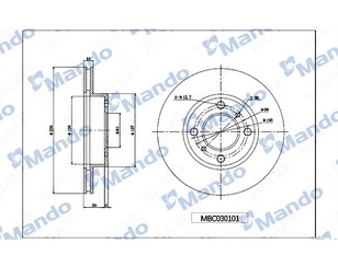 Диск тормозной передний вентилируемый для Mitsubishi Colt 1992-1996 новый