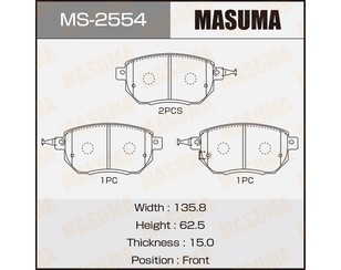 Колодки тормозные передние к-кт для Nissan Maxima (A34) 2004-2008 новый