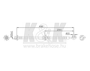 Шланг тормозной задний правый для Nissan X-Trail (T30) 2001-2006 новый