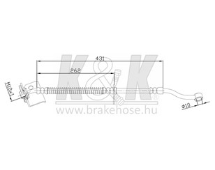 Шланг тормозной передний левый для Hyundai Accent II (+TAGAZ) 2000-2012 новый