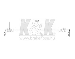 Шланг тормозной передний для Hyundai H-100 1993-2004 новый