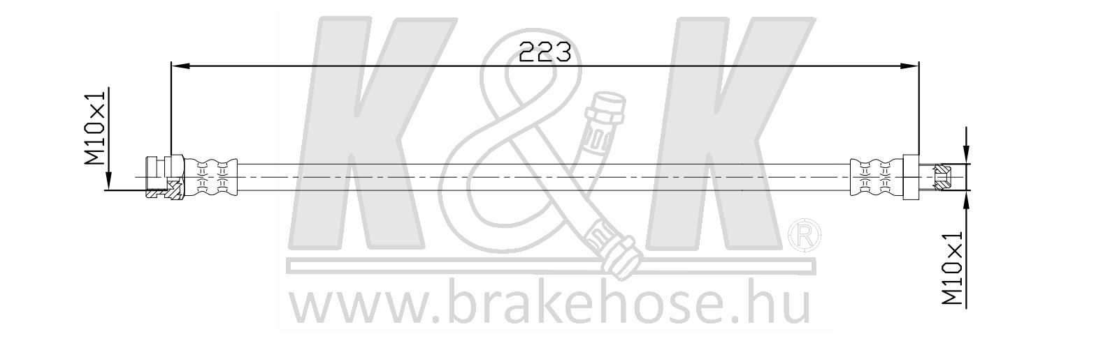 Тормозной шланг передний L=223 mm Mitsubishi Pajero 90-00