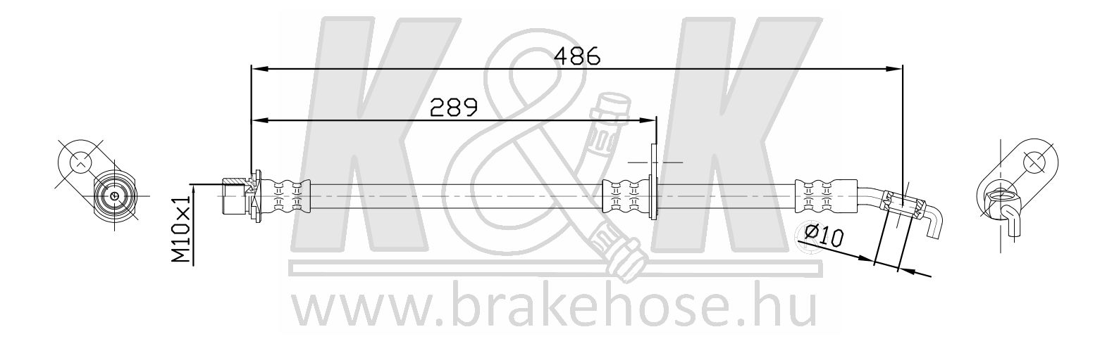 Шланг тормозной передний (Таиланд) TOYOTA AVALON/CAMRY/SCEPTER/WINDOM/LEXUS ES300 91-98 RH